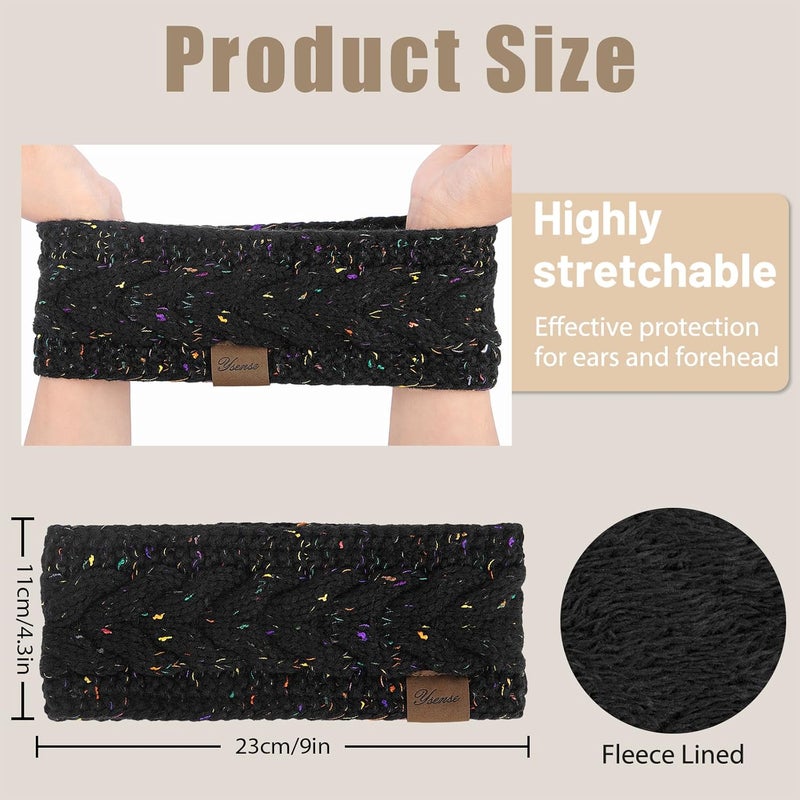 YSense 4 Pack Womens Ear Warmer Headband, Cable Knit Winter Headbands Fleece Lined Ear Warmers Stocking Stuffers for Women - Image 4